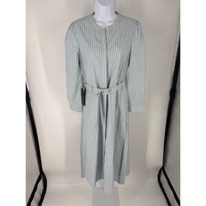 Tuckernuck Blue White Striped Midi Dress | Belted Long Sleeve Shirt Dress